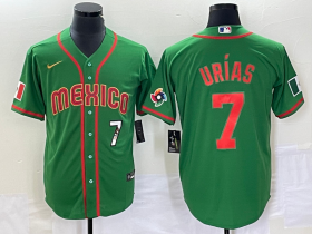 Wholesale Cheap Men\'s Mexico Baseball #7 Julio Urias Number 2023 Green World Classic Stitched Jersey14
