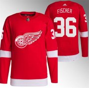 Cheap Men's Detroit Red Wings #36 Christian Fischer Red Stitched Jersey