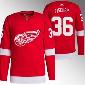 Cheap Men\'s Detroit Red Wings #36 Christian Fischer Red Stitched Jersey