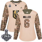 Wholesale Cheap Adidas Golden Knights #6 Colin Miller Camo Authentic 2017 Veterans Day 2018 Stanley Cup Final Women's Stitched NHL Jersey