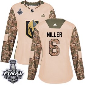 Wholesale Cheap Adidas Golden Knights #6 Colin Miller Camo Authentic 2017 Veterans Day 2018 Stanley Cup Final Women\'s Stitched NHL Jersey