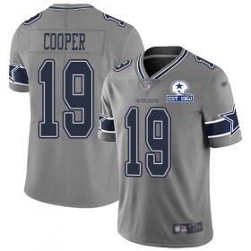 Wholesale Cheap Nike Cowboys #19 Amari Cooper Gray Men\'s Stitched With Established In 1960 Patch NFL Limited Inverted Legend Jersey