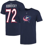 Wholesale Cheap Columbus Blue Jackets #72 Sergei Bobrovsky Reebok Name & Number T-Shirt Navy