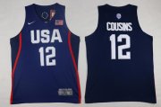 Wholesale Cheap 2016 Olympics Team USA Men's #12 DeMarcus Cousins Navy Blue Stitched NBA Nike Swingman Jersey