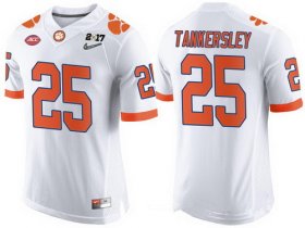Wholesale Cheap Men\'s Clemson Tigers #25 Cordrea Tankersley White 2017 Championship Game Patch Stitched CFP Nike Limited Jersey
