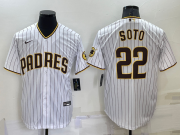 Wholesale Men's San Diego Padres #22 Juan Soto White Stitched MLB Cool Base Nike Jersey