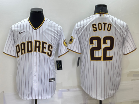 Wholesale Men\'s San Diego Padres #22 Juan Soto White Stitched MLB Cool Base Nike Jersey