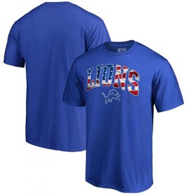 Wholesale Cheap Men\'s Detroit Lions NFL Pro Line by Fanatics Branded Royal Banner Wave T-Shirt
