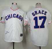 Wholesale Cheap Mitchell And Ness 1968 Cubs #17 Mark Grace White Throwback Stitched MLB Jersey