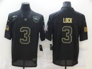 Wholesale Cheap Men's Denver Broncos #3 Drew Lock Black 2020 Salute To Service Stitched NFL Nike Limited Jersey