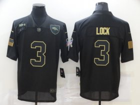 Wholesale Cheap Men\'s Denver Broncos #3 Drew Lock Black 2020 Salute To Service Stitched NFL Nike Limited Jersey