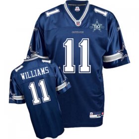 Wholesale Cheap Cowboys #11 Roy Williams Blue Team 50TH Anniversary Patch Stitched NFL Jersey