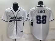 Wholesale Men's Dallas Cowboys #88 CeeDee Lamb White Stitched Cool Base Nike Baseball Jersey