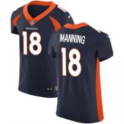 Wholesale Cheap Nike Broncos #18 Peyton Manning Navy Blue Alternate Men's Stitched NFL Vapor Untouchable Elite Jersey