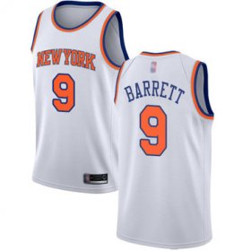Wholesale Cheap Knicks #9 R.J. Barrett White Basketball Swingman Association Edition Jersey