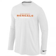 Wholesale Cheap Nike Cincinnati Bengals Authentic Font Long Sleeve T-Shirt White
