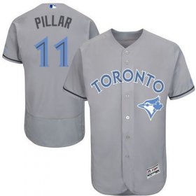 Wholesale Cheap Blue Jays #11 Kevin Pillar Grey Flexbase Authentic Collection Father\'s Day Stitched MLB Jersey