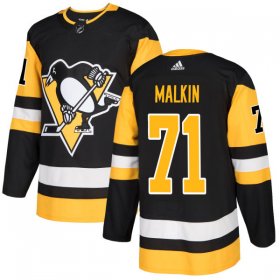 Wholesale Cheap Adidas Penguins #71 Evgeni Malkin Black Home Authentic Stitched NHL Jersey