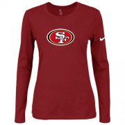 Wholesale Cheap Women's Nike San Francisco 49ers Of The City Long Sleeve Tri-Blend NFL T-Shirt Red