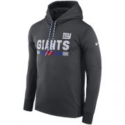 Wholesale Cheap Men's New York Giants Nike Charcoal Sideline ThermaFit Performance PO Hoodie