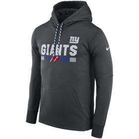 Wholesale Cheap Men\'s New York Giants Nike Charcoal Sideline ThermaFit Performance PO Hoodie