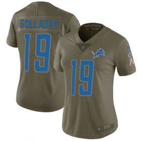 Wholesale Cheap Nike Lions #19 Kenny Golladay Olive Women\'s Stitched NFL Limited 2017 Salute to Service Jersey