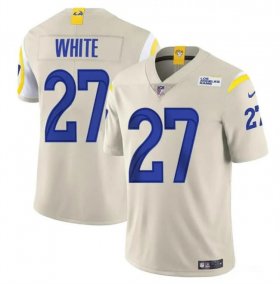Cheap Men\'s Los Angeles Rams #27 Tre\'Davious White Bone Vapor Untouchable Football Stitched Jersey