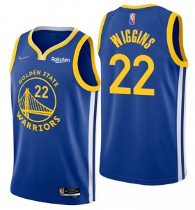 Wholesale Cheap Men\'s Golden State Warriors #22 Andrew Wiggins 2022 Royal 75th Anniversary Stitched Jersey