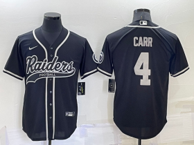 Wholesale Men\'s Las Vegas Raiders #4 Derek Carr Black Stitched MLB Cool Base Nike Baseball Jersey