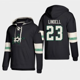 Wholesale Cheap Dallas Stars #23 Esa Lindell Black adidas Lace-Up Pullover Hoodie
