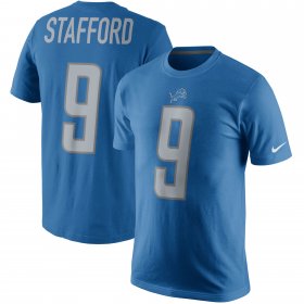 Wholesale Cheap Detroit Lions #9 Matthew Stafford Nike Player Pride Name & Number T-Shirt Blue