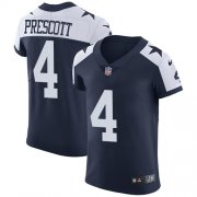 Wholesale Cheap Nike Cowboys #4 Dak Prescott Navy Blue Thanksgiving Men's Stitched NFL Vapor Untouchable Throwback Elite Jersey