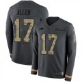 Wholesale Cheap Nike Bills #17 Josh Allen Anthracite Salute to Service Men's Stitched NFL Limited Therma Long Sleeve Jersey