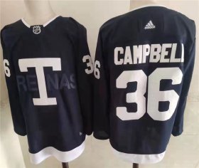 Wholesale Cheap Men\'s Toronto Maple Leafs 36 Jack Campbell Navy 2022 NHL Heritage Classic Adidas Jersey