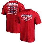 Wholesale Cheap Washington Nationals Majestic 2019 World Series Champions Milestone Schedule T-Shirt Red