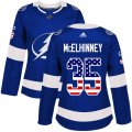 Cheap Adidas Lightning #35 Curtis McElhinney Blue Home Authentic USA Flag Women's Stitched NHL Jersey