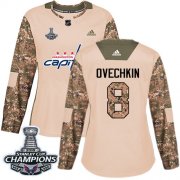 Wholesale Cheap Adidas Capitals #8 Alex Ovechkin Camo Authentic 2017 Veterans Day Stanley Cup Final Champions Women's Stitched NHL Jersey