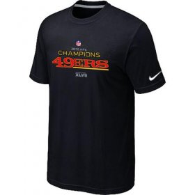 Wholesale Cheap Men\'s Nike San Francisco 49ers 2012 NFC Conference Champions Trophy Collection Long T-Shirt Black