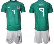 Wholesale Men's Mexico #9 Raul Santos Green Home Soccer Jersey Suit