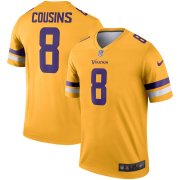 Wholesale Cheap Minnesota Vikings #8 Kirk Cousins Nike Inverted Legend Jersey Gold
