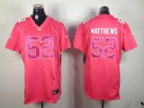 Wholesale Cheap Nike Packers #52 Clay Matthews Pink Sweetheart Women's Stitched NFL Elite Jersey