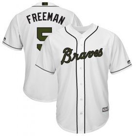 Wholesale Cheap Braves #5 Freddie Freeman White New Cool Base 2018 Memorial Day Stitched MLB Jersey