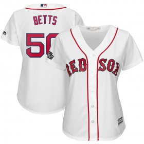 Wholesale Cheap Boston Red Sox #50 Mookie Betts Majestic Women\'s 2019 London Series Cool Base Player Jersey White