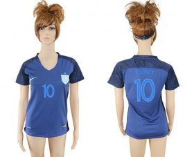 Wholesale Cheap Women\'s England #10 Rooney Away Soccer Country Jersey