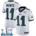 Wholesale Cheap Nike Eagles #11 Carson Wentz White Super Bowl LII Youth Stitched NFL Vapor Untouchable Limited Jersey