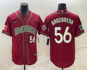 Cheap Men's Mexico Baseball #56 Randy Arozarena Number 2023 Red World Classic Stitched Jersey