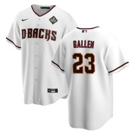 Men\'s Arizona Diamondbacks #23 Zac Gallen White 2023 World Series Cool Base Stitched Baseball Jersey
