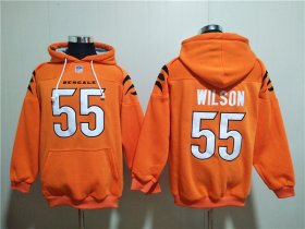 Wholesale Cheap Men\'s Cincinnati Bengals #55 Logan Wilson Orange Pullover Hoodie