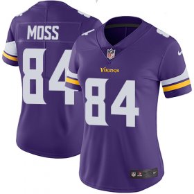 Wholesale Cheap Nike Vikings #84 Randy Moss Purple Team Color Women\'s Stitched NFL Vapor Untouchable Limited Jersey
