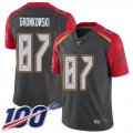 Wholesale Cheap Nike Buccaneers #87 Rob Gronkowski Gray Men's Stitched NFL Limited Inverted Legend 100th Season Jersey